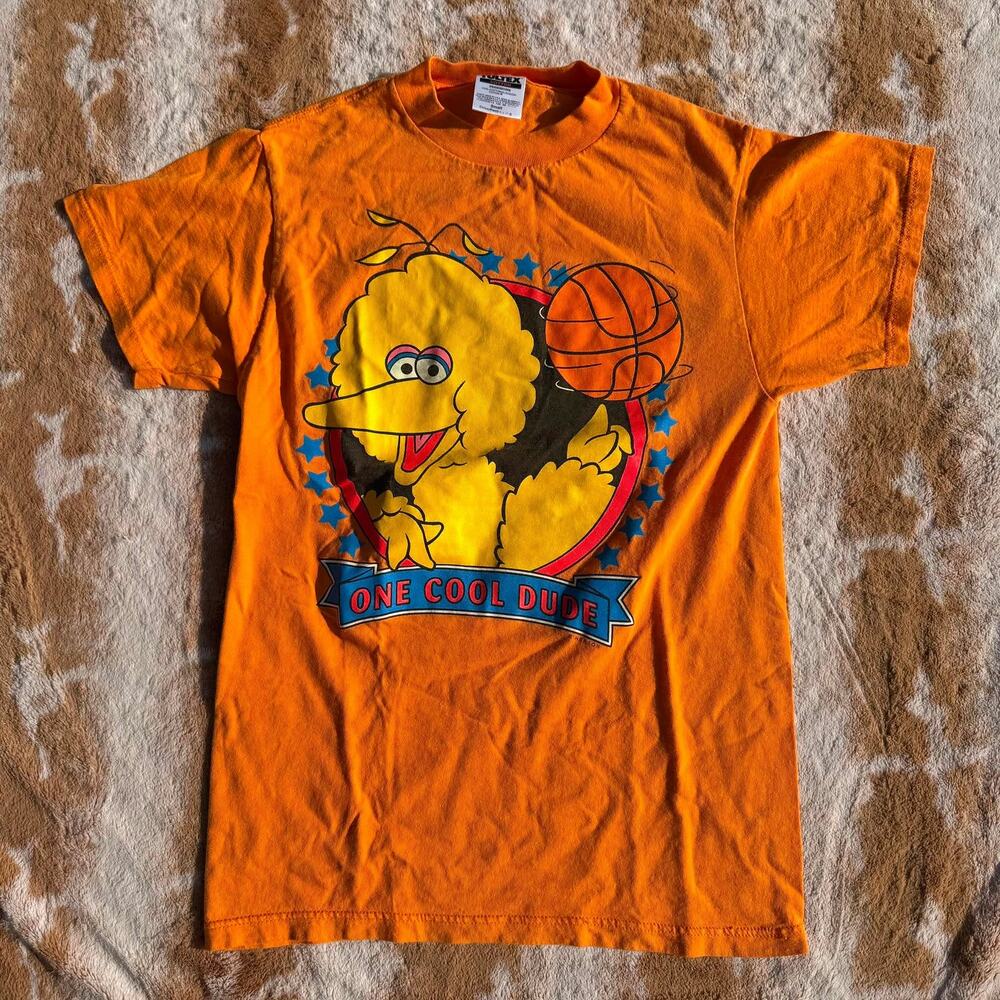 Vintage 1990s Sesame Street Big Bird "One Cool Dude" Graphic T-Shirt